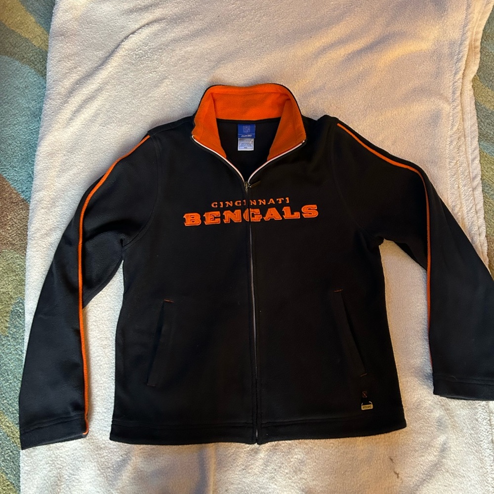 Reebok Women’s Full Zip Fleece Jacket-Bengals, Medium